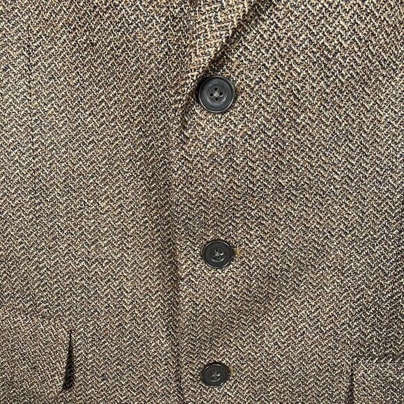 Vintage Club Room Mens 41R Brown Tweed Blazer Suit Jacket Wool Silk Alpaca Blend - Picture 2 of 16